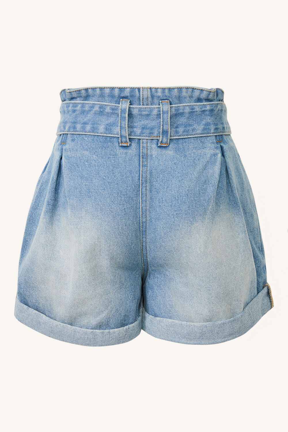 BABY GIRLS PAPERBAG DENIM SHORT in colour MIDNIGHT NAVY