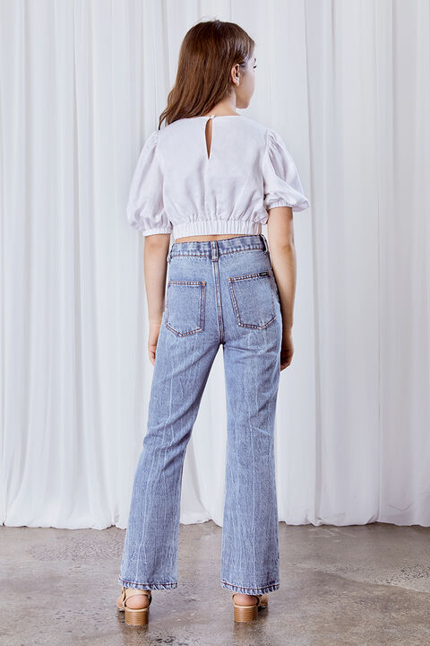 girls birkin flare leg jean in colour MIDNIGHT NAVY