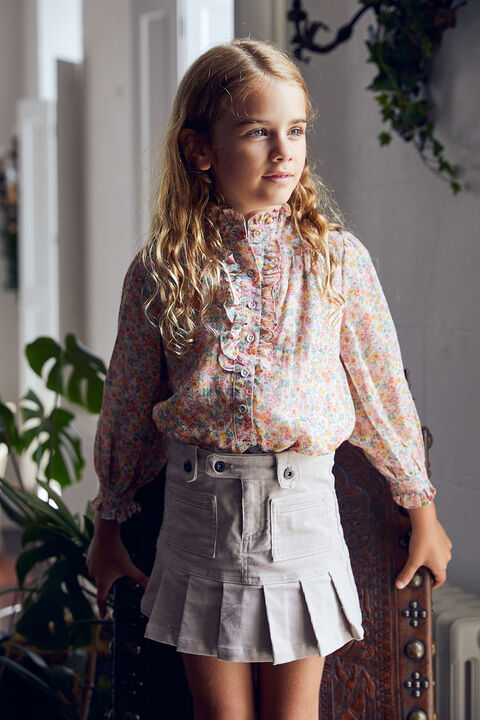 Girls AMELIA FLORAL BLOUSE in colour VIBRANT YELLOW