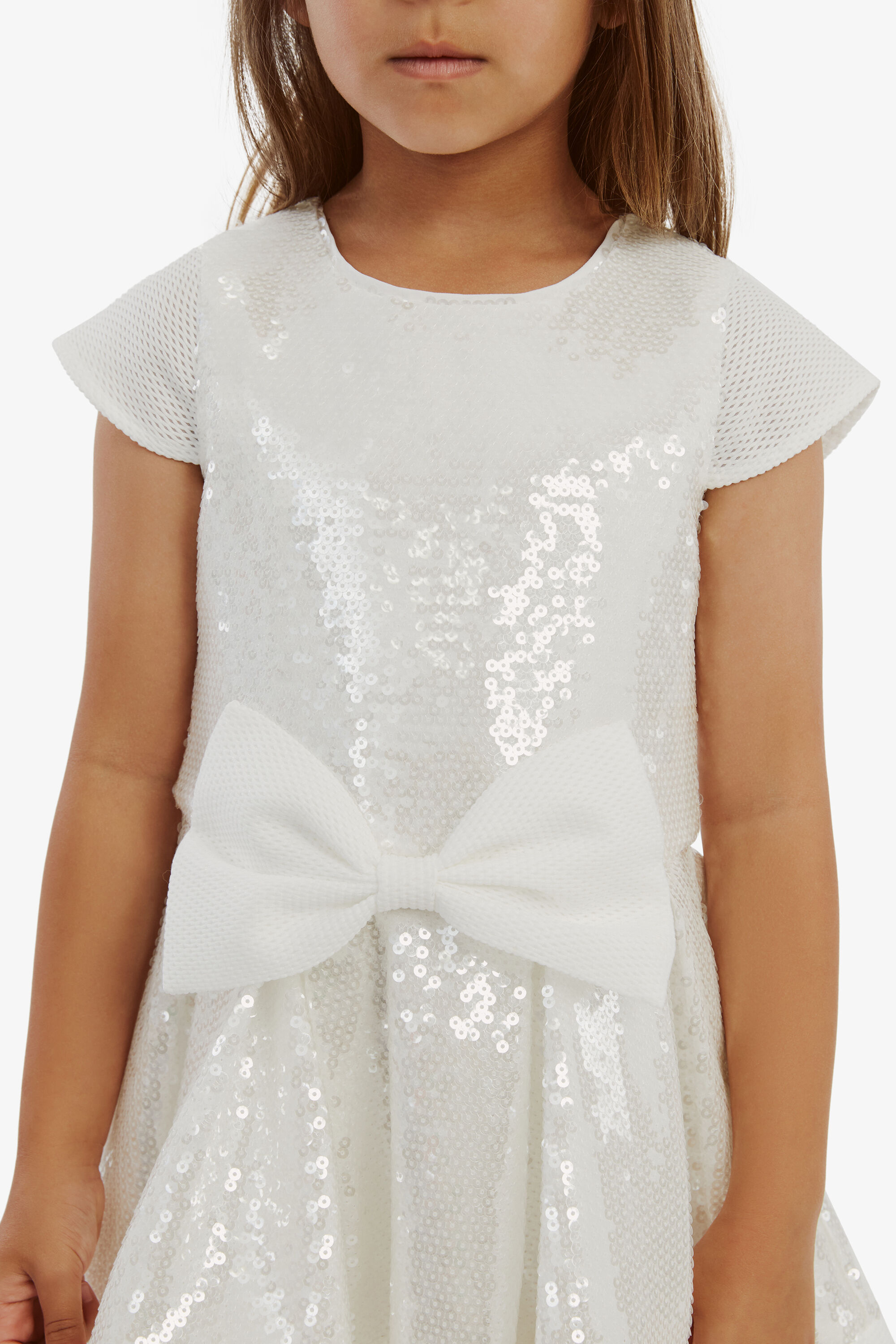Girls white sequin dress cheap