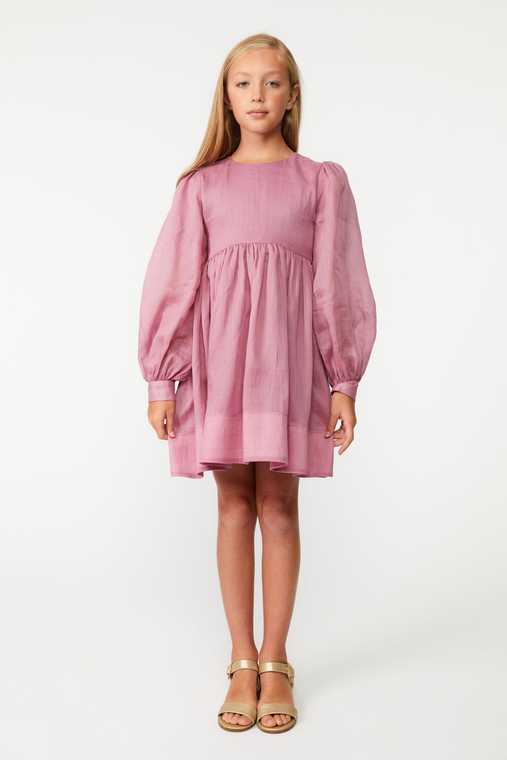 GIRLS LETICIA MINI DRESS in colour VANILLA CREAM