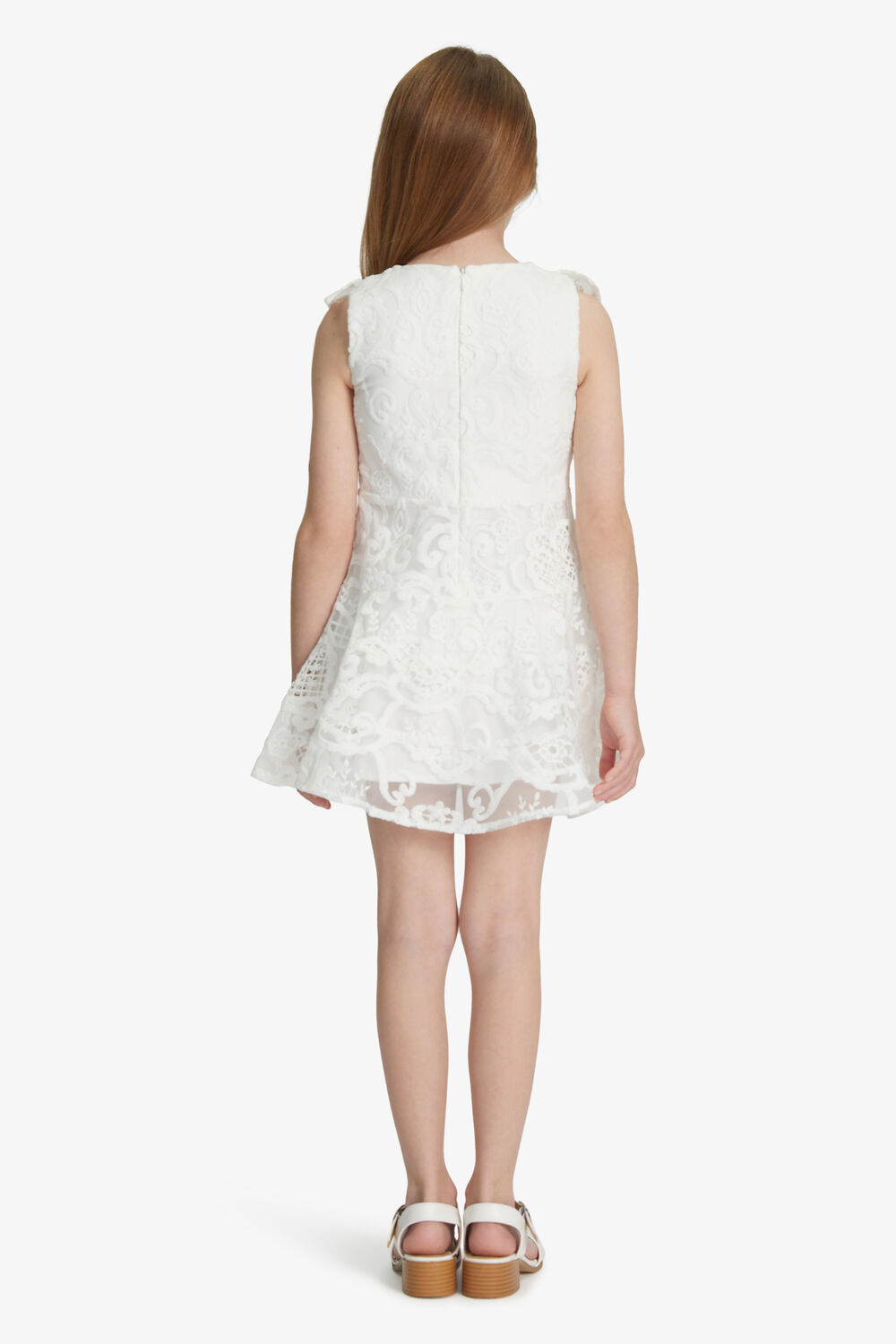 SADIE LACE DRESS in colour CLOUD DANCER