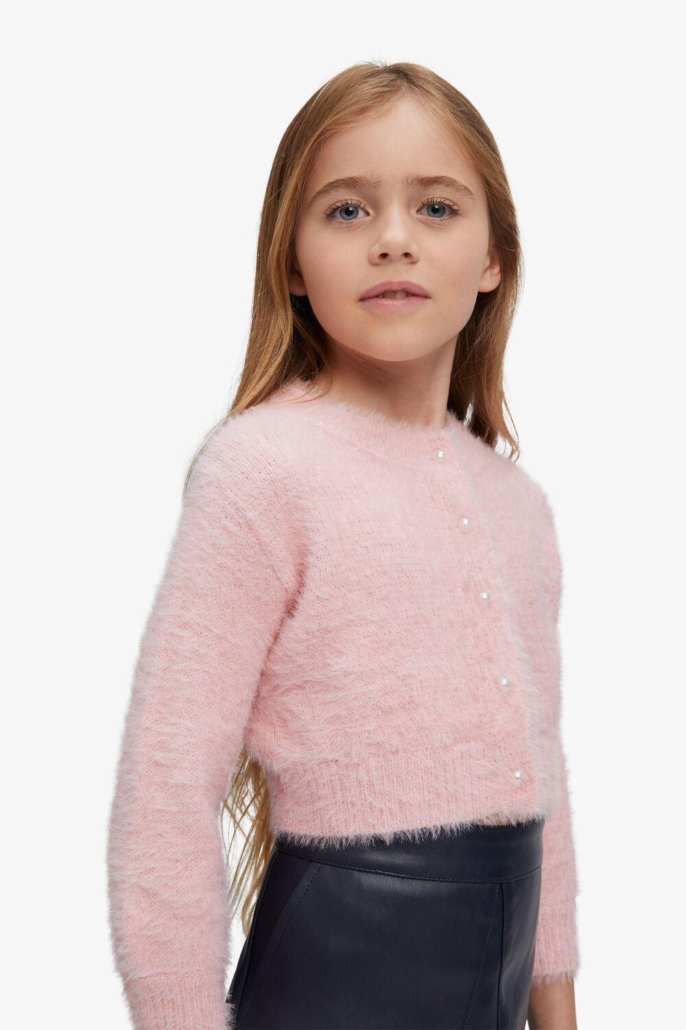 GIRLS BELL SLEEVE CARDI in colour SACHET PINK