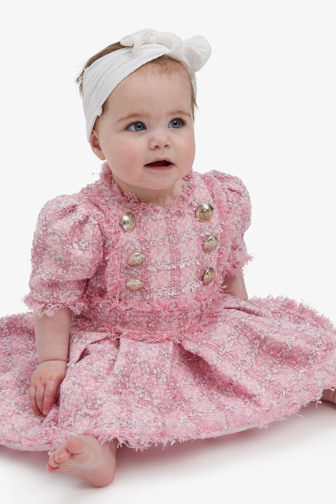 BABY GIRL BRIELLE BOUCLE DRESS in colour SACHET PINK