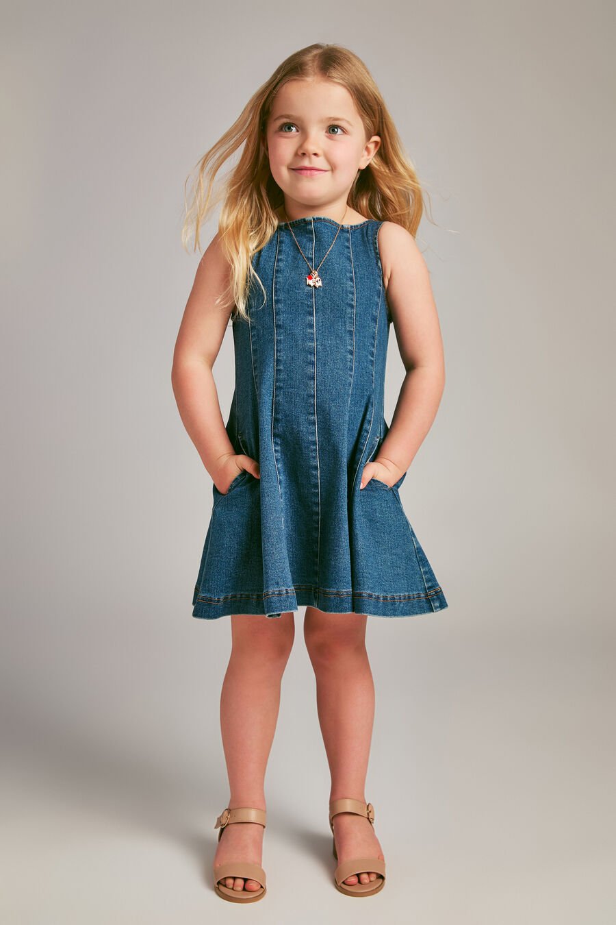 CATALINA MINI DENIM DRESS in colour Denim Blue