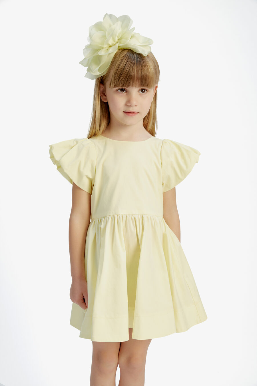LANAI POPLIN DRESS in colour LEMON