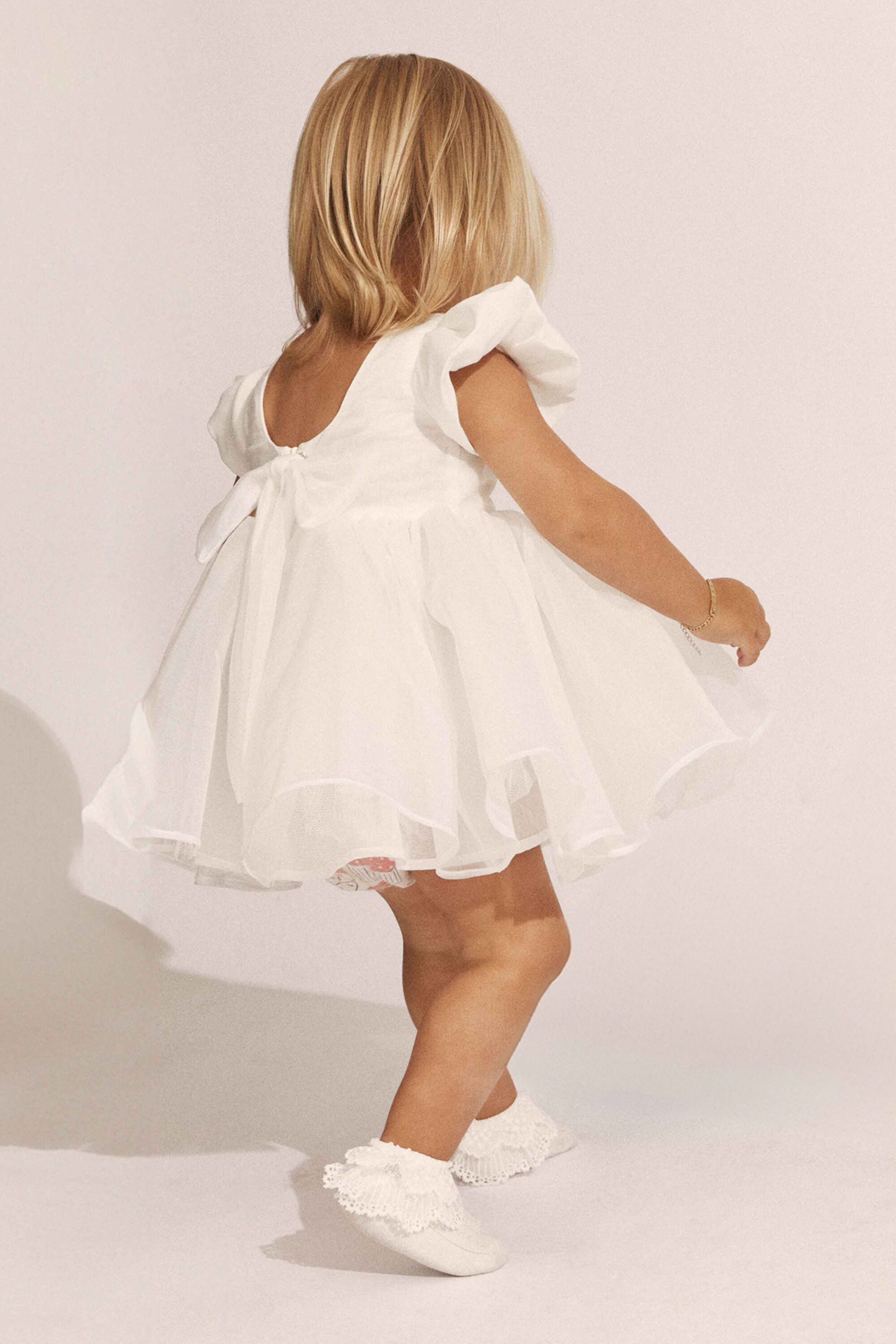 Baby Matilda Bow Dress In Orchid White | Bardot Junior