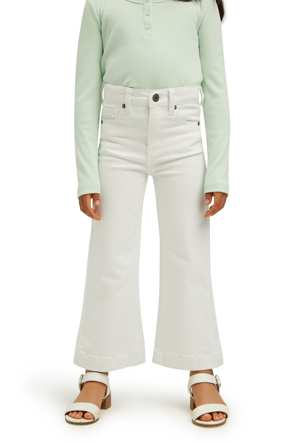 GIRLS LORA WIDE LEG JEAN in colour CLOUD DANCER