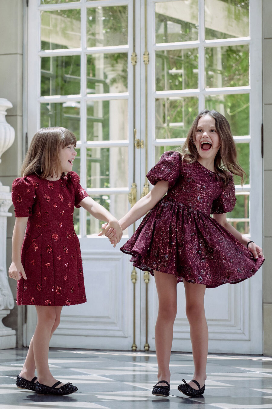 Girls Isabel Flower Sequin Dress