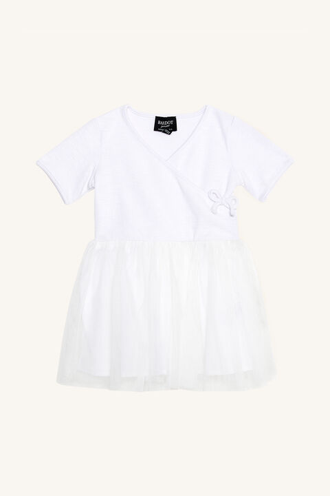 BABY GIRL WRAP BALLET DRESS in colour CLOUD DANCER