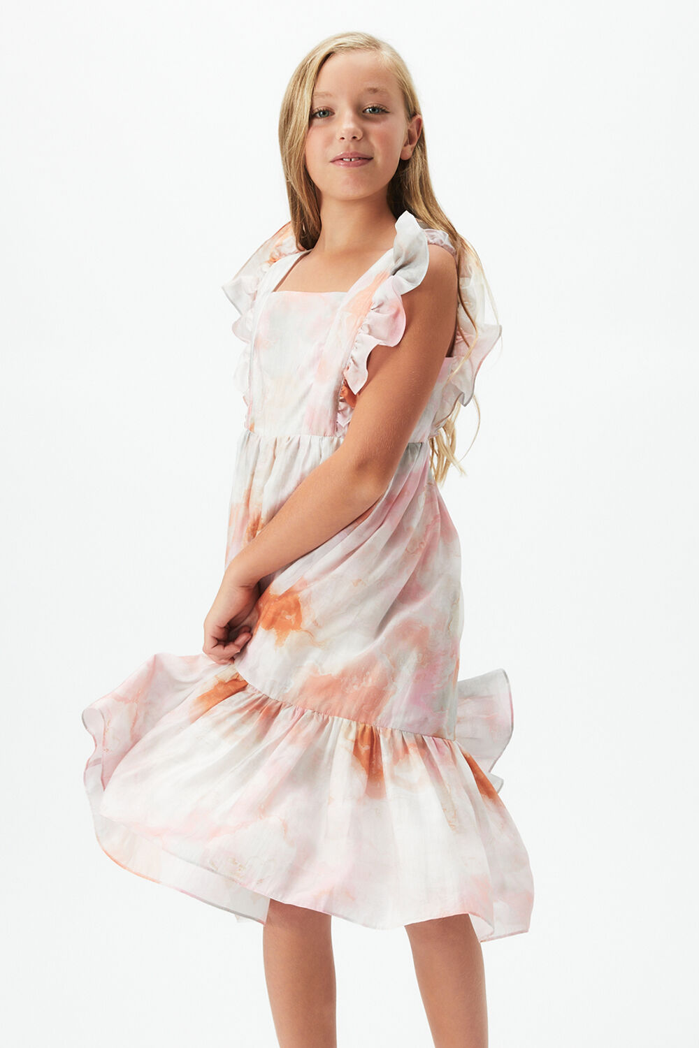 GIRLS tianna midi dress in colour ROSE QUARTZ