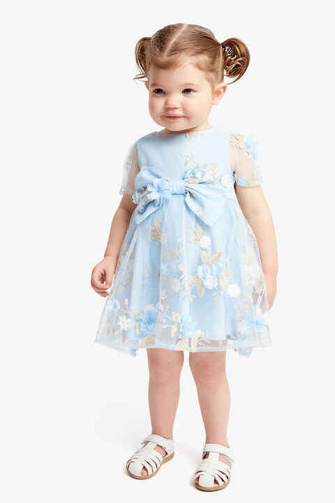 BRONTE FLORAL MINI DRESS in colour ANGEL WING