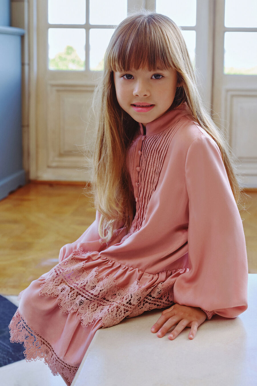 Girls Anie Satin Shirt Dress