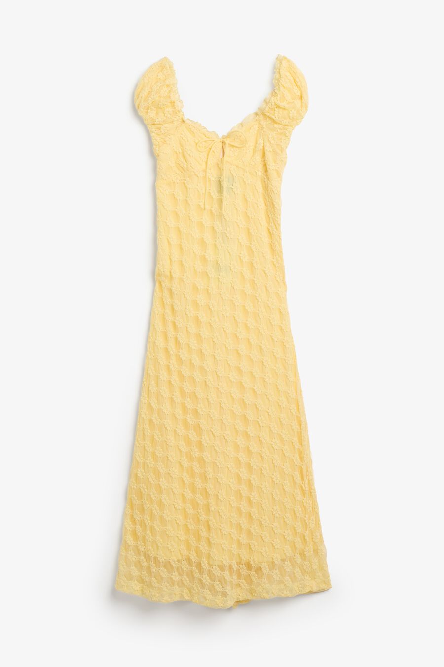 CLAUDINE LACE DRESS in colour Canary Yellow