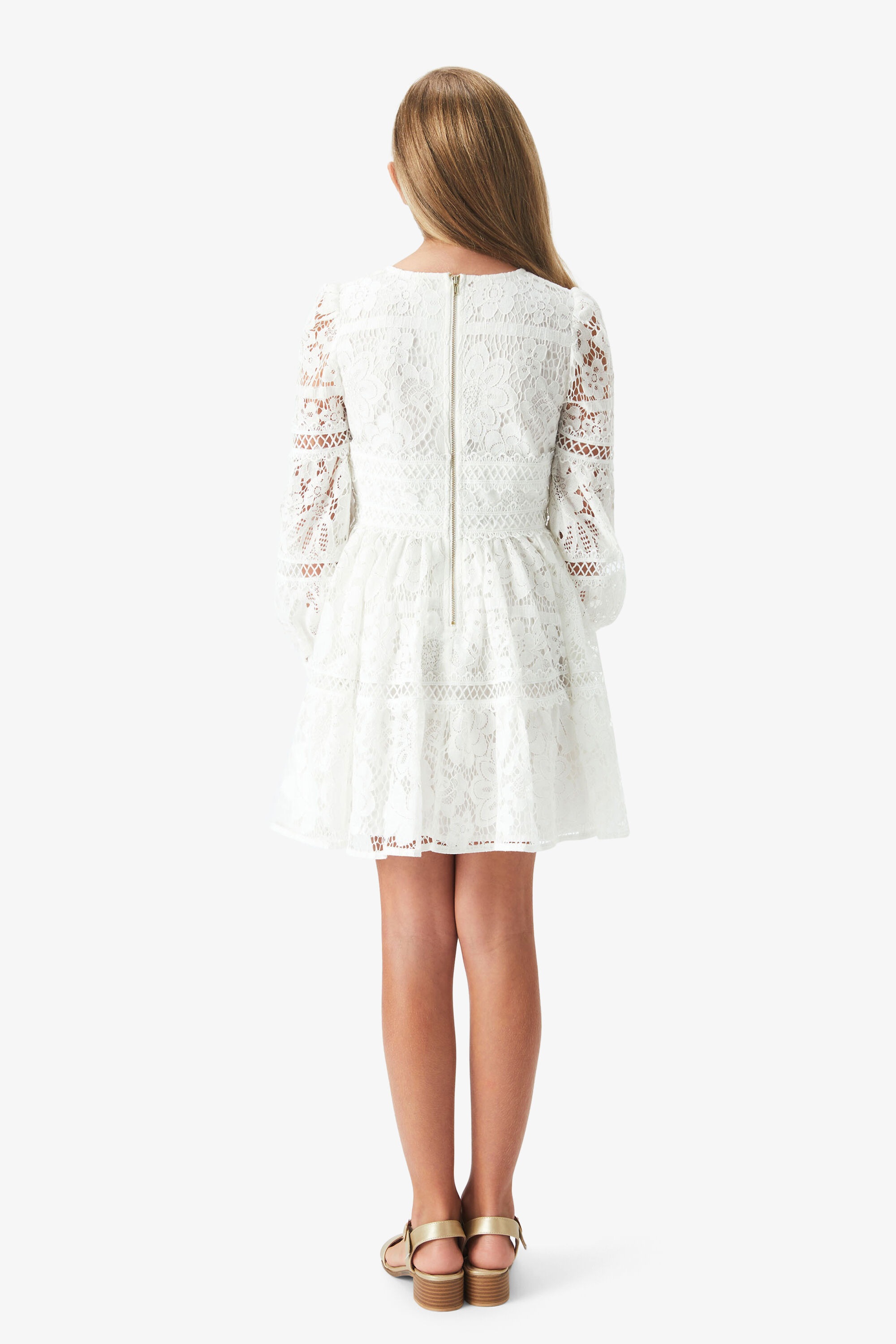 Girls Venice Floral Lace Dress In Ivory | Bardot Junior
