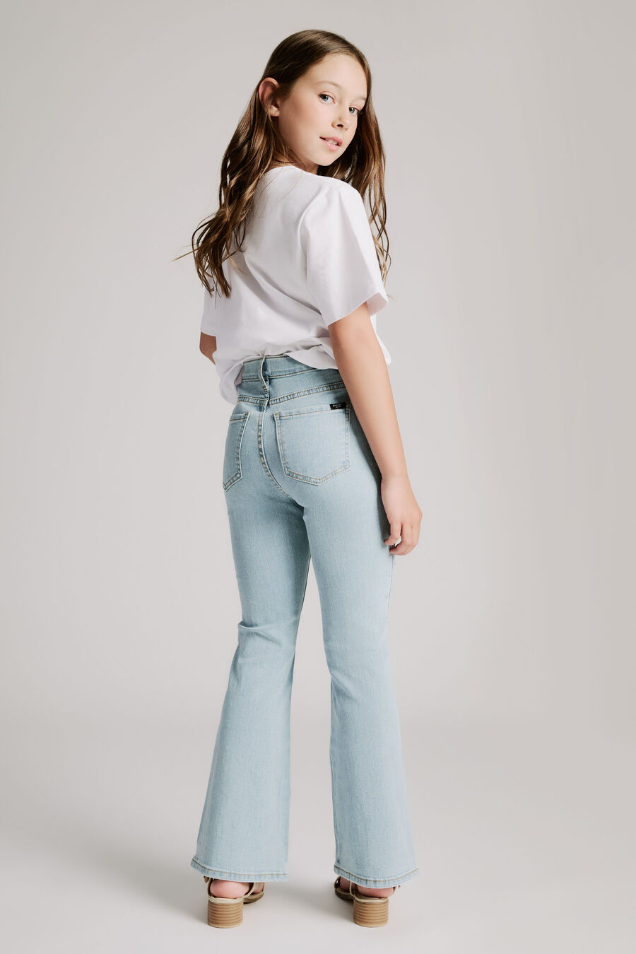 Girls Rhinestone Boot Leg Jean