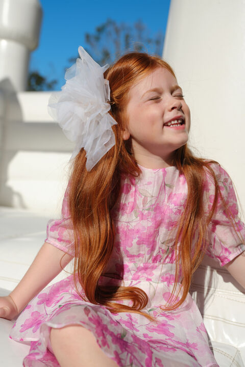 LUCIA BLOOMS MINI DRESS in colour BEETROOT PURPLE