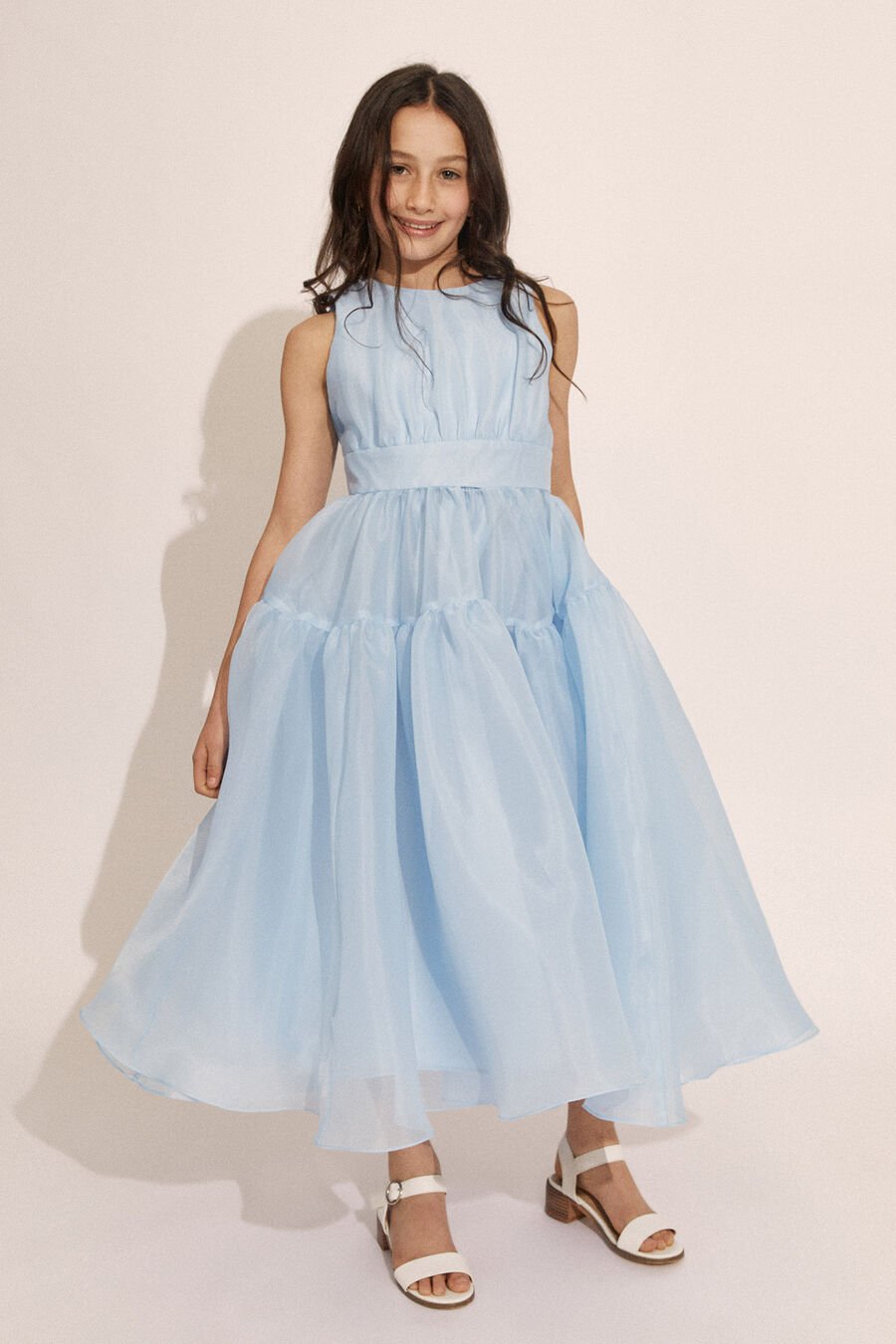 AVA MIDI DRESS in colour Blue Bell