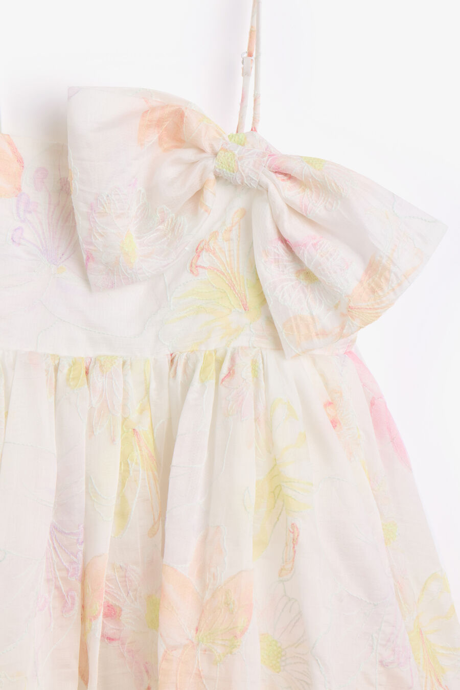 ANAIS BOW MINI DRESS in colour WHITE