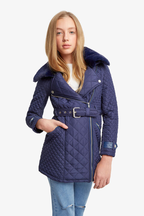 GRACE QUILTED COAT in colour BLACK IRIS
