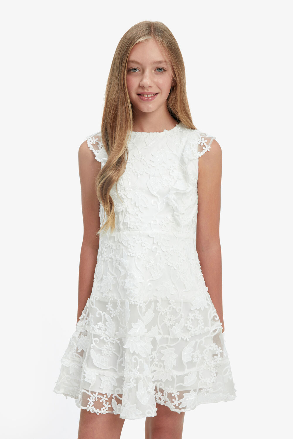 SADIE SPARKLE DRESS in colour BRIGHT WHITE