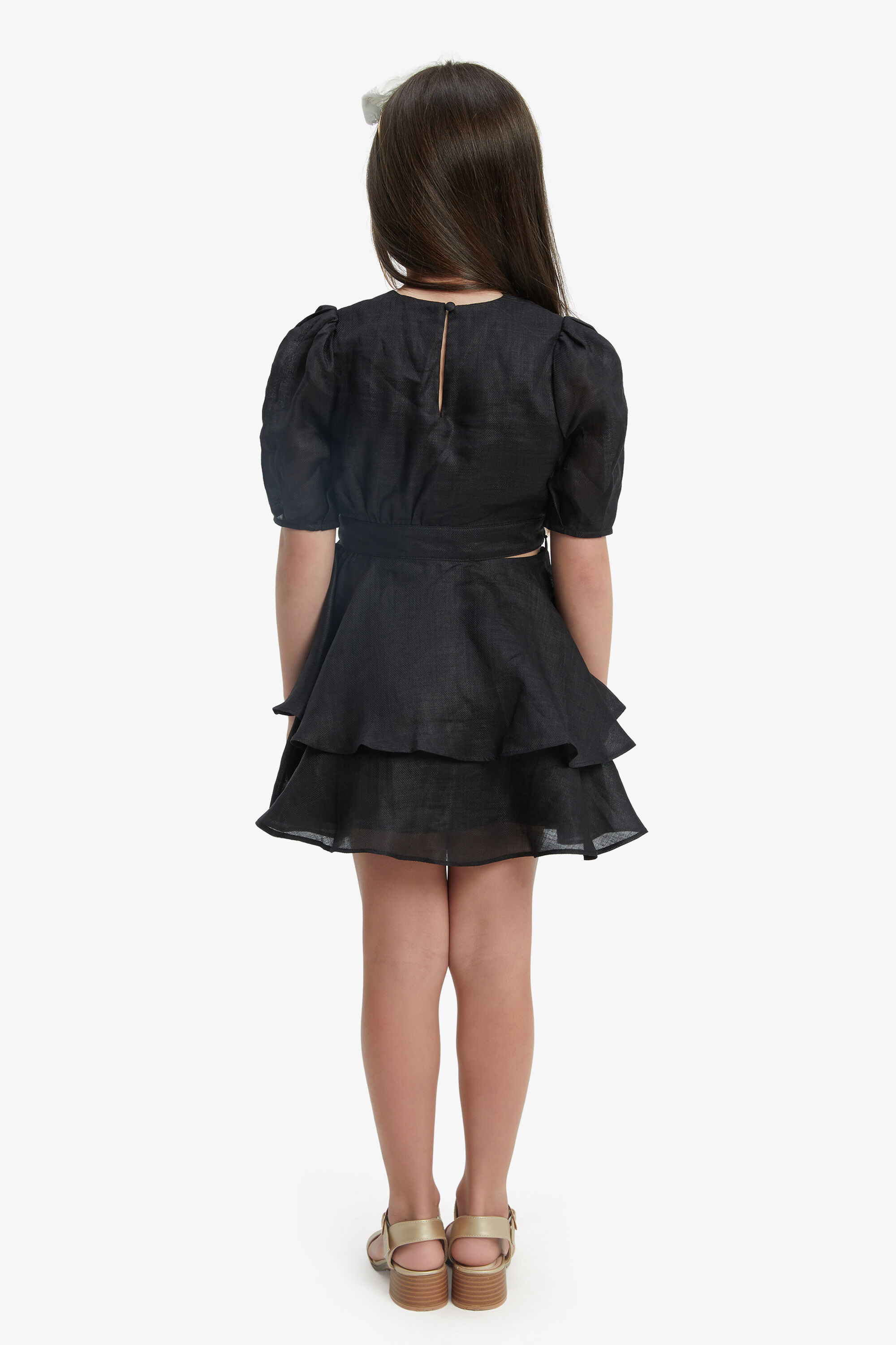 Girls Maia Mini Dress In Black Bardot Junior