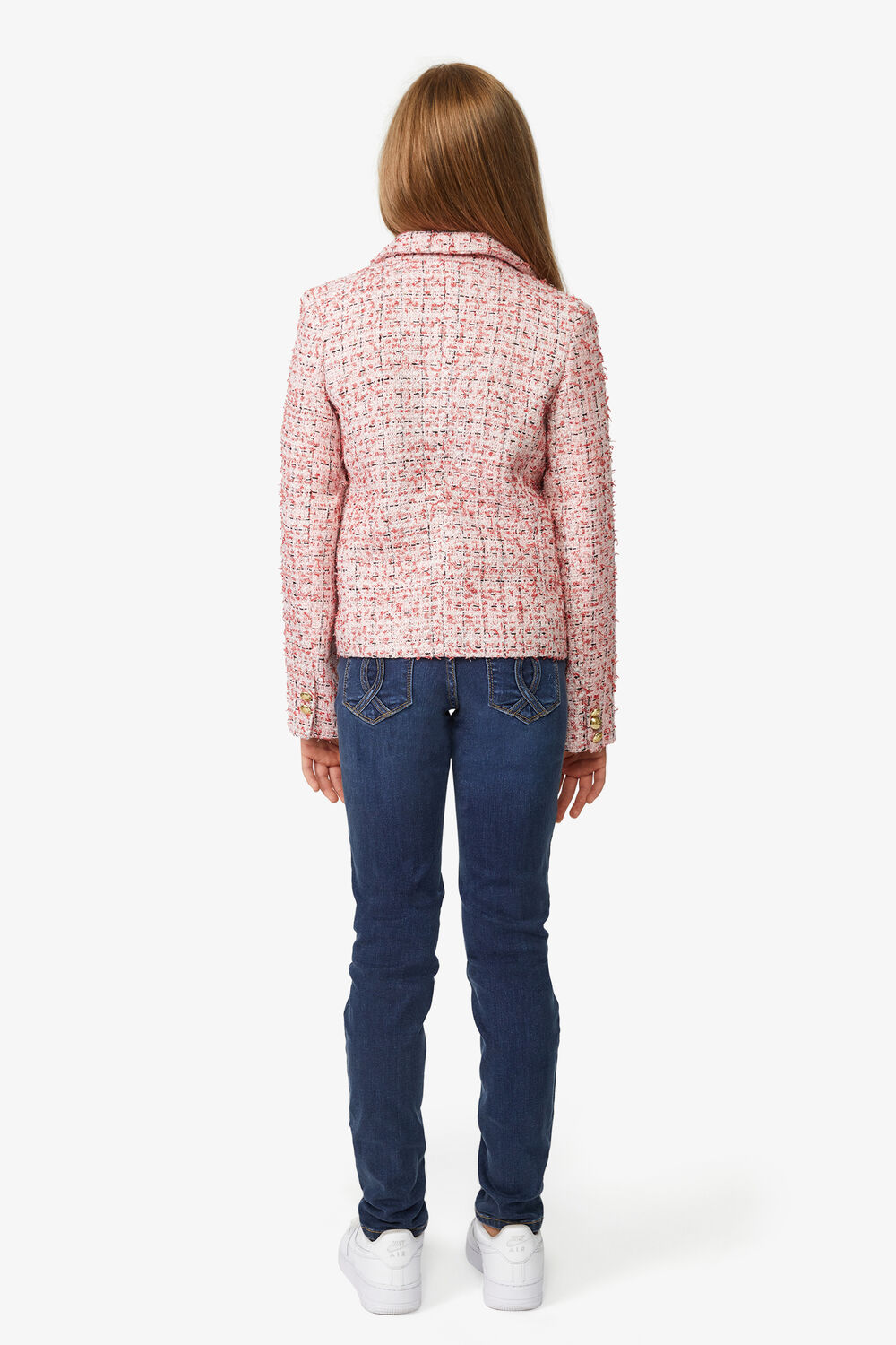 GIRLS ROMA BOUCLE BLAZER in colour MARY'S ROSE