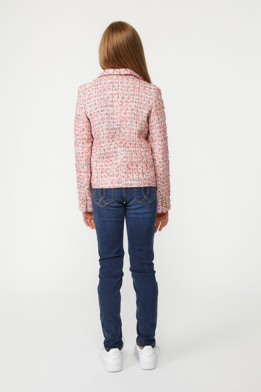 GIRLS ROMA BOUCLE BLAZER in colour MARY'S ROSE
