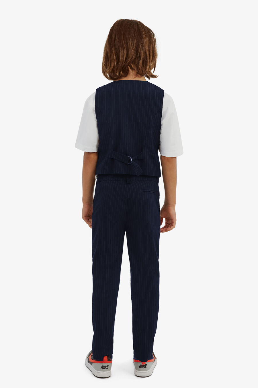 CHARLES PIN STRIPE VEST in colour Navy Pinstripe