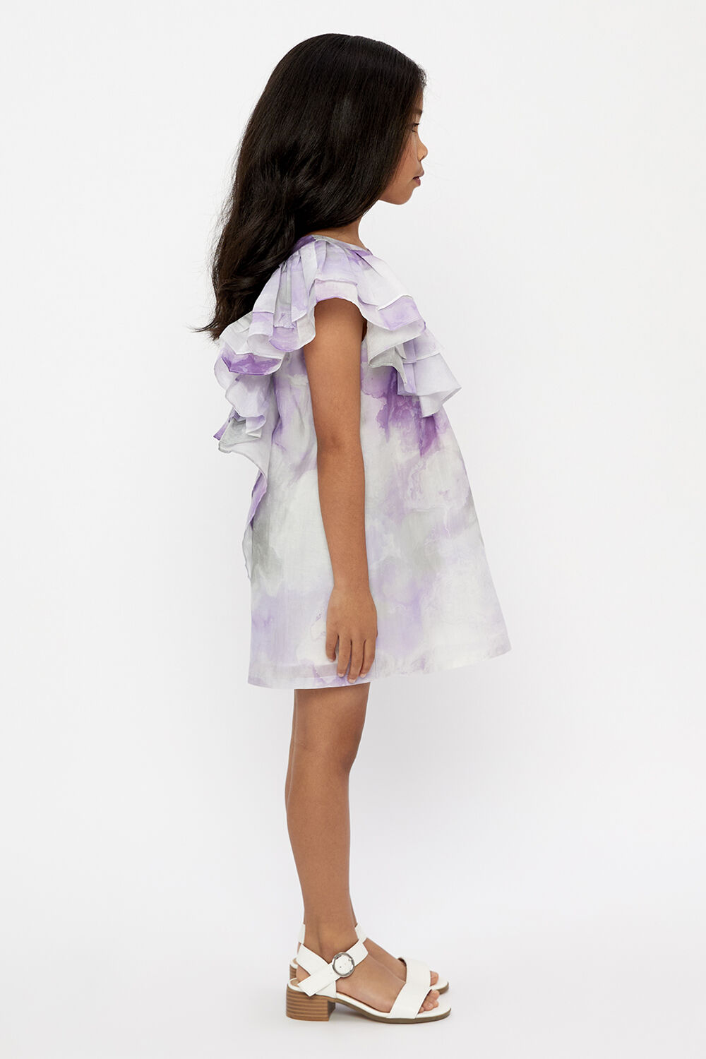 GIRLS EBONY SHIFT DRESS in colour LILAC SWRL