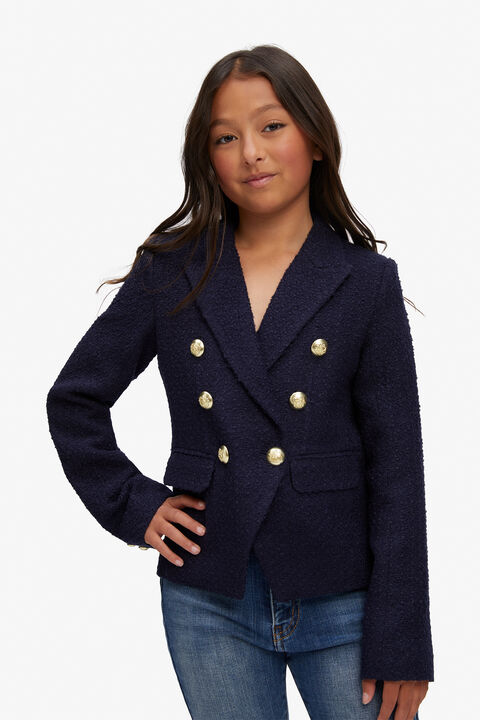 SIMA BOUCLE BLAZER in colour BLACK IRIS
