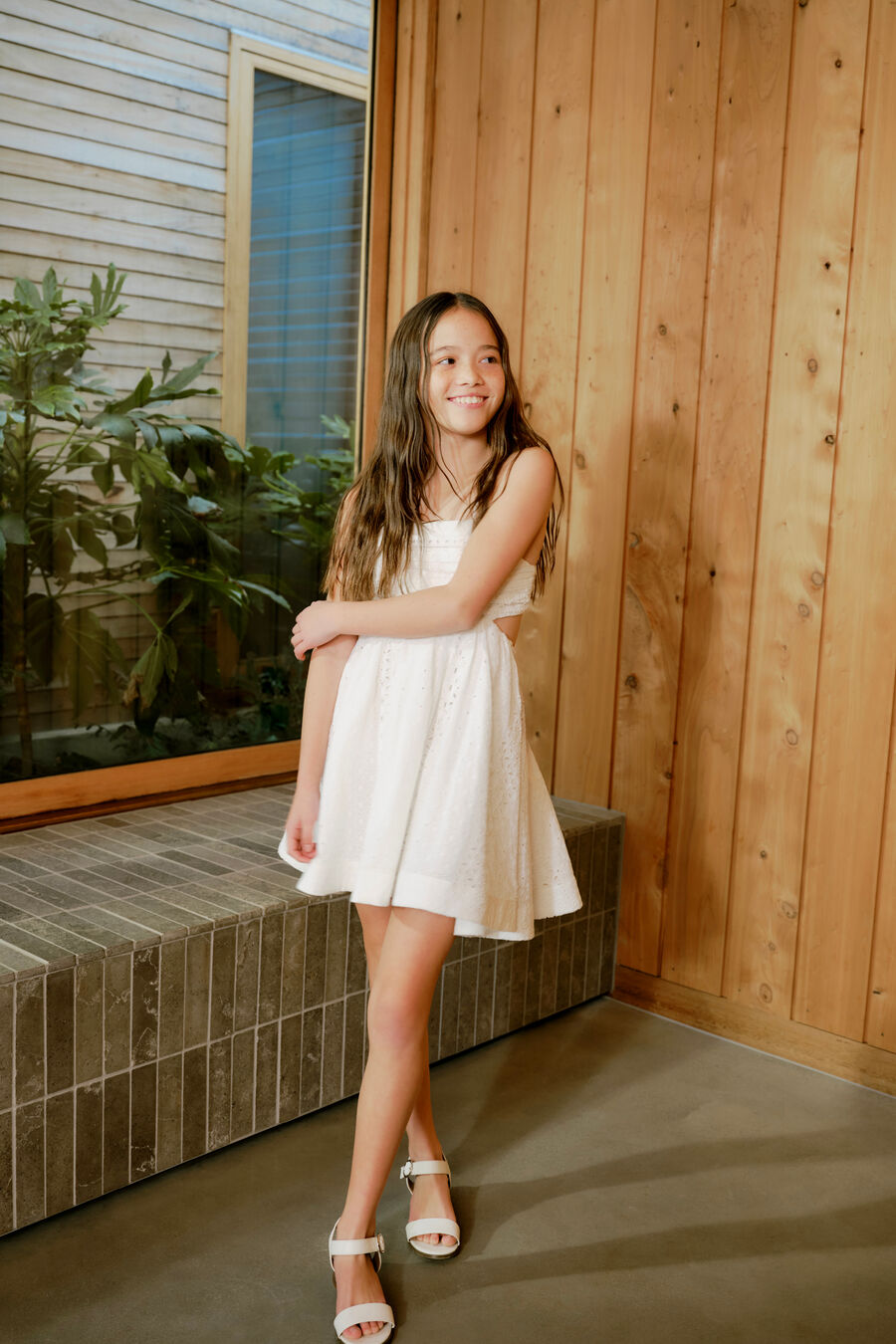 Girls Zarela Broderie Mini Dress