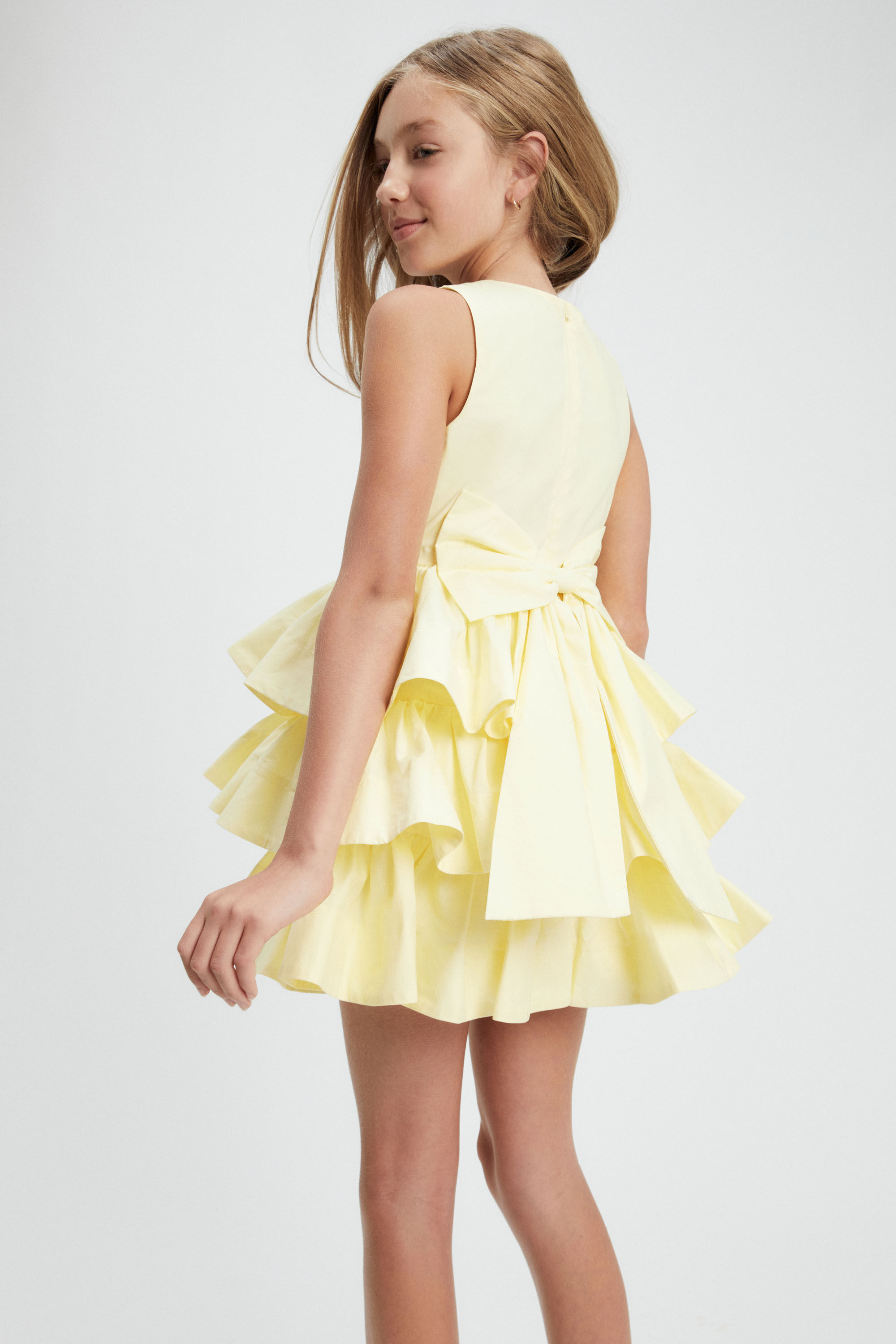 Girls Gia Poplin Dress In Canary Yellow | Bardot Junior Girls Gia Poplin Dress In Canary Yellow | Bardot Junior