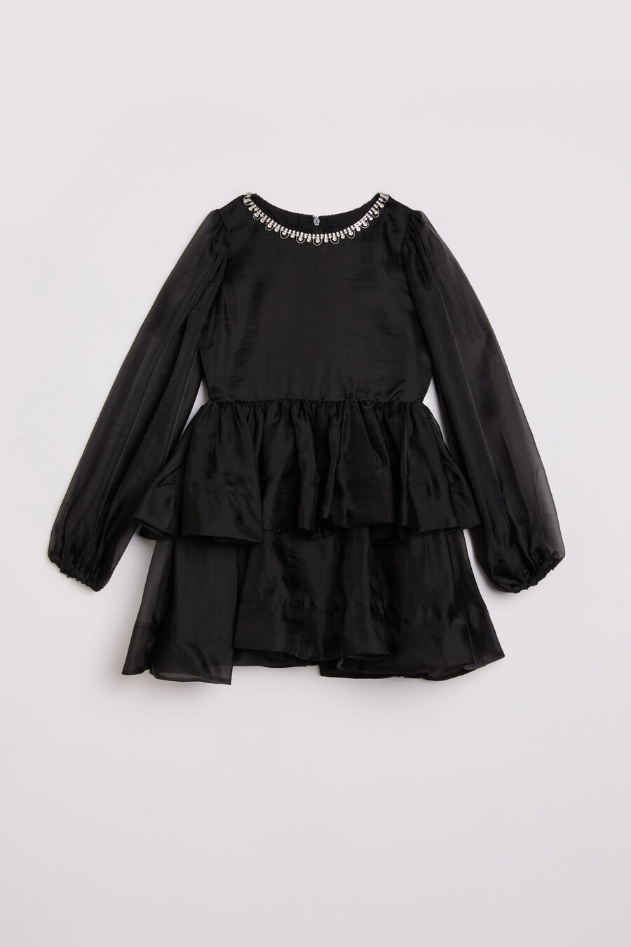 Girls Wednesday Organza Trim Dress