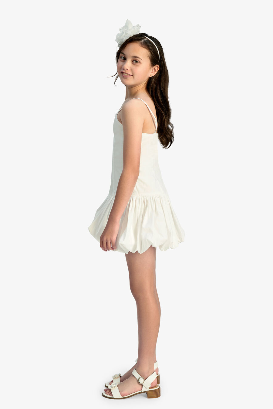 JUNE POPLIN DRESS in colour Orchid White