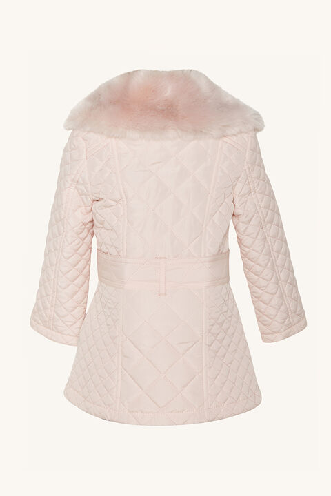 BABY GIRL GRACE QUILTED COAT in colour PRIMROSE PINK