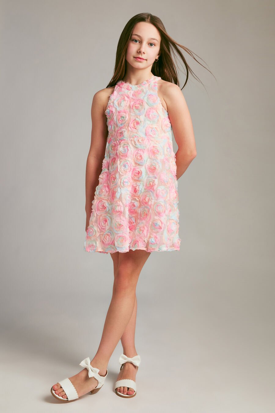 Girls Rainbow Florette Mini Dress