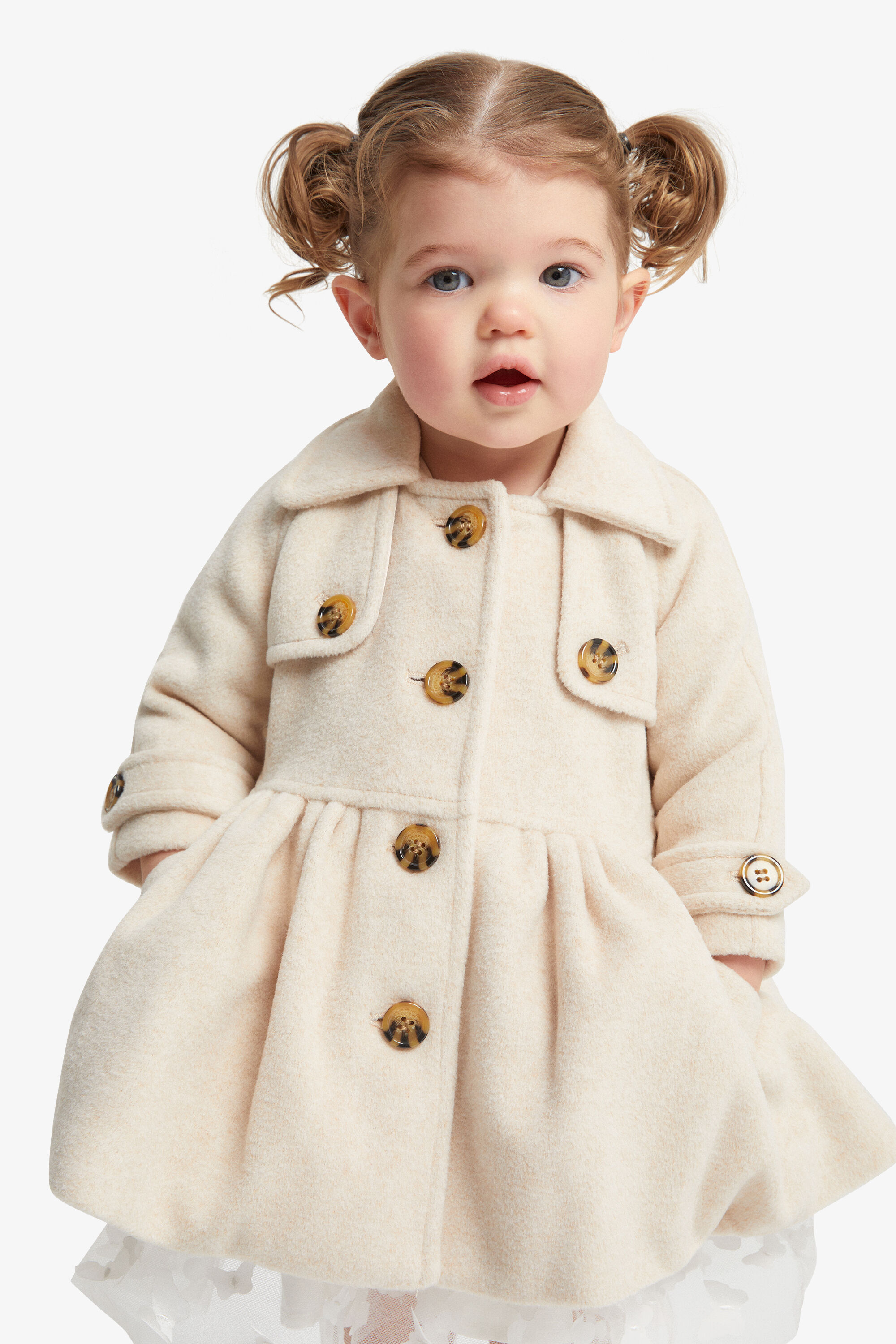 Baby Girl Tia Trench Coat In Light Beige Bardot Junior