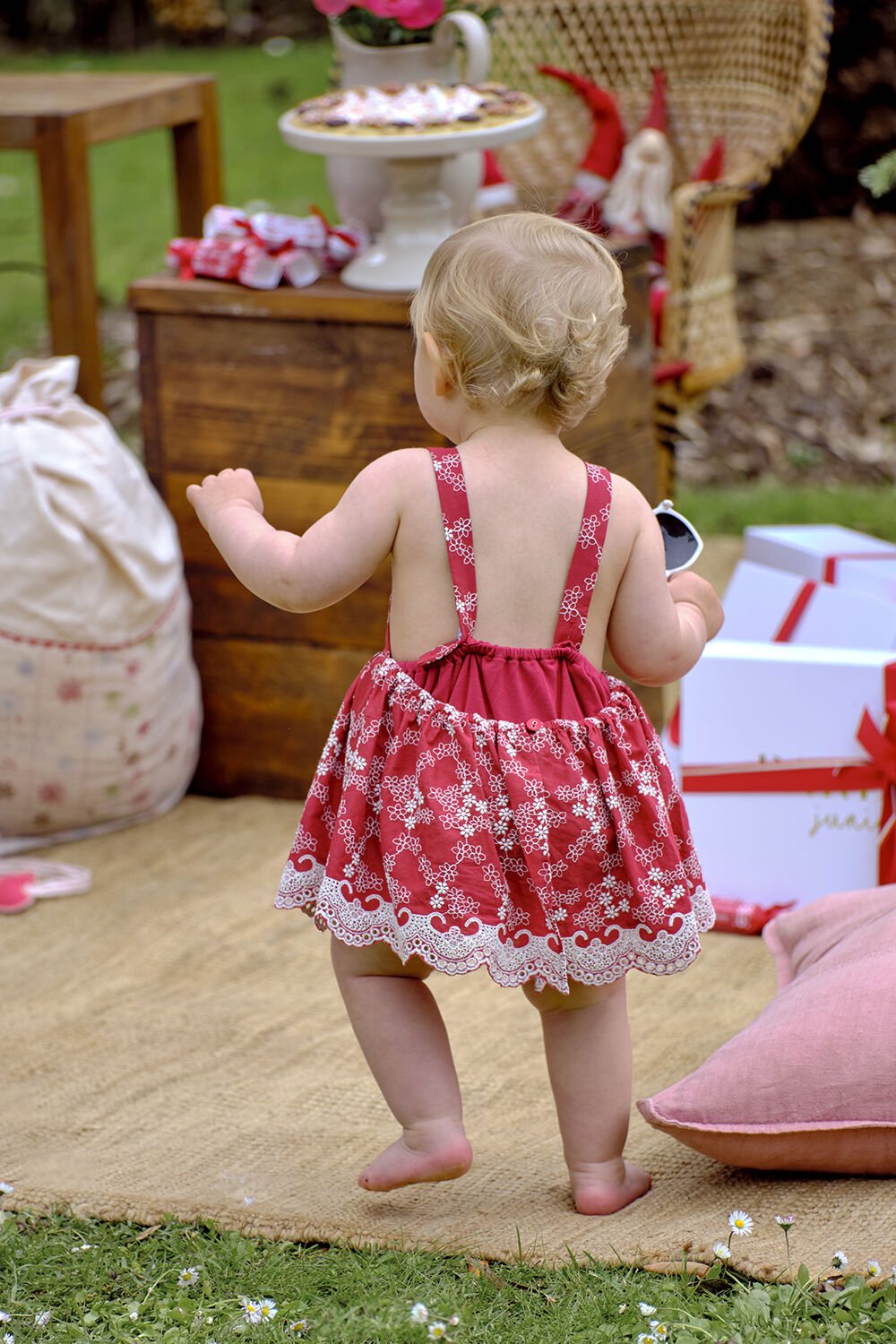 Baby girl in best sale red frock
