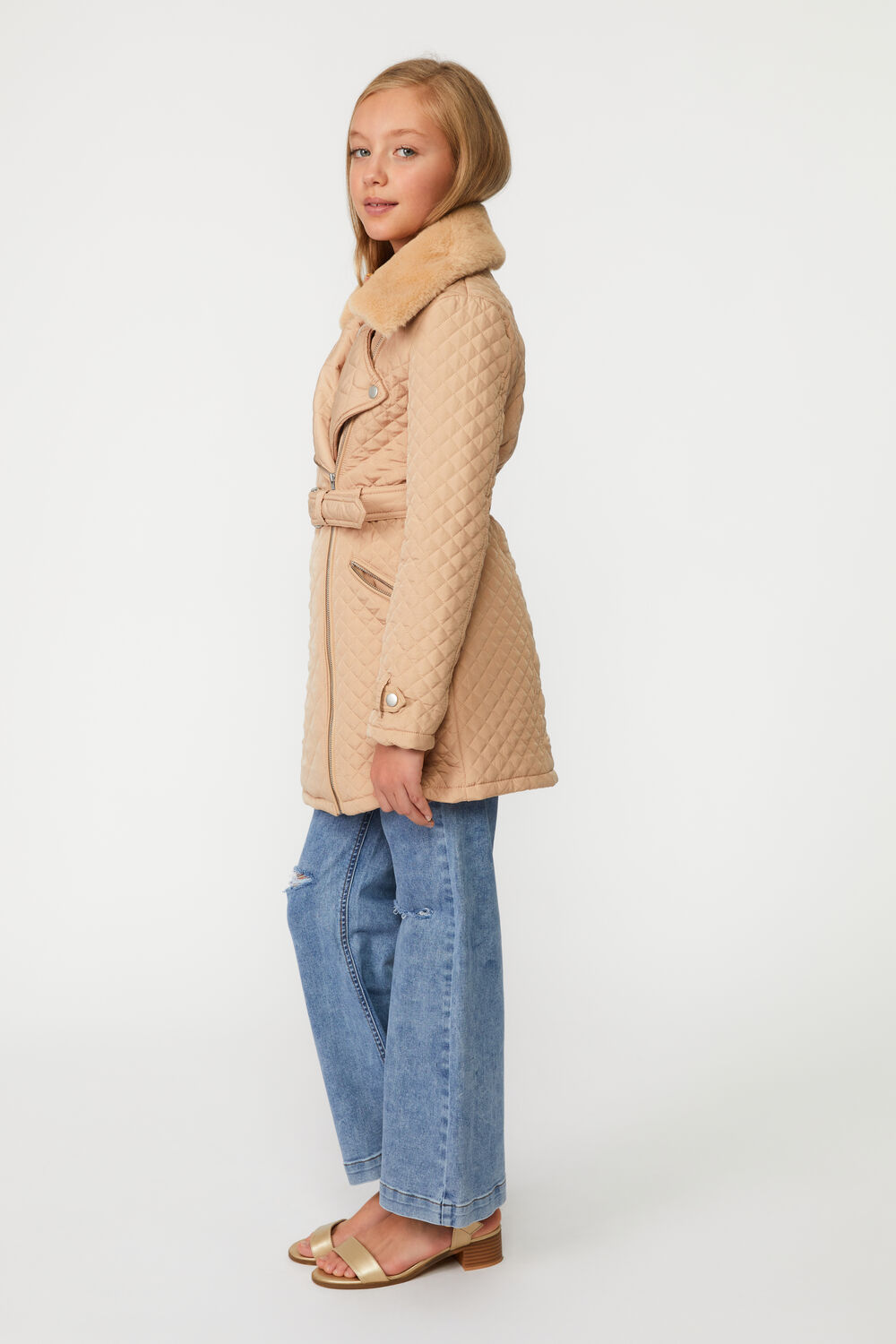 GRACE QUILTED COAT in colour MOONLIGHT