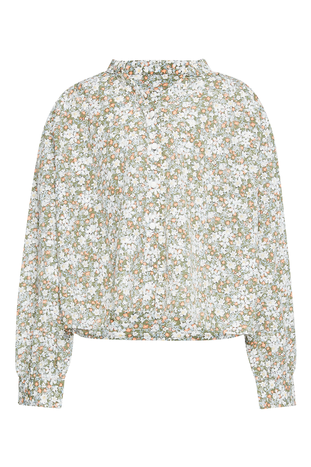 GIRLS SERENITY FLORAL SHIRT in colour BURNT OLIVE