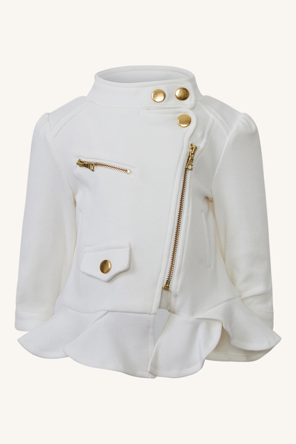 BABY GIRLS LAYLA BIKER JACKET in colour CLOUD DANCER