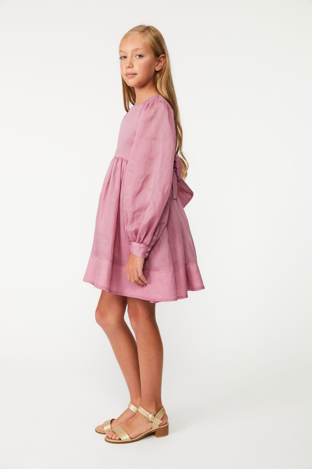 GIRLS LETICIA MINI DRESS in colour VANILLA CREAM