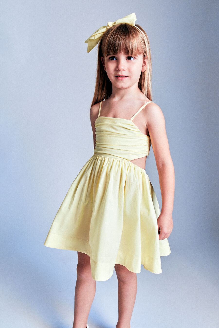 ZARELA POPLIN DRESS in colour LEMON