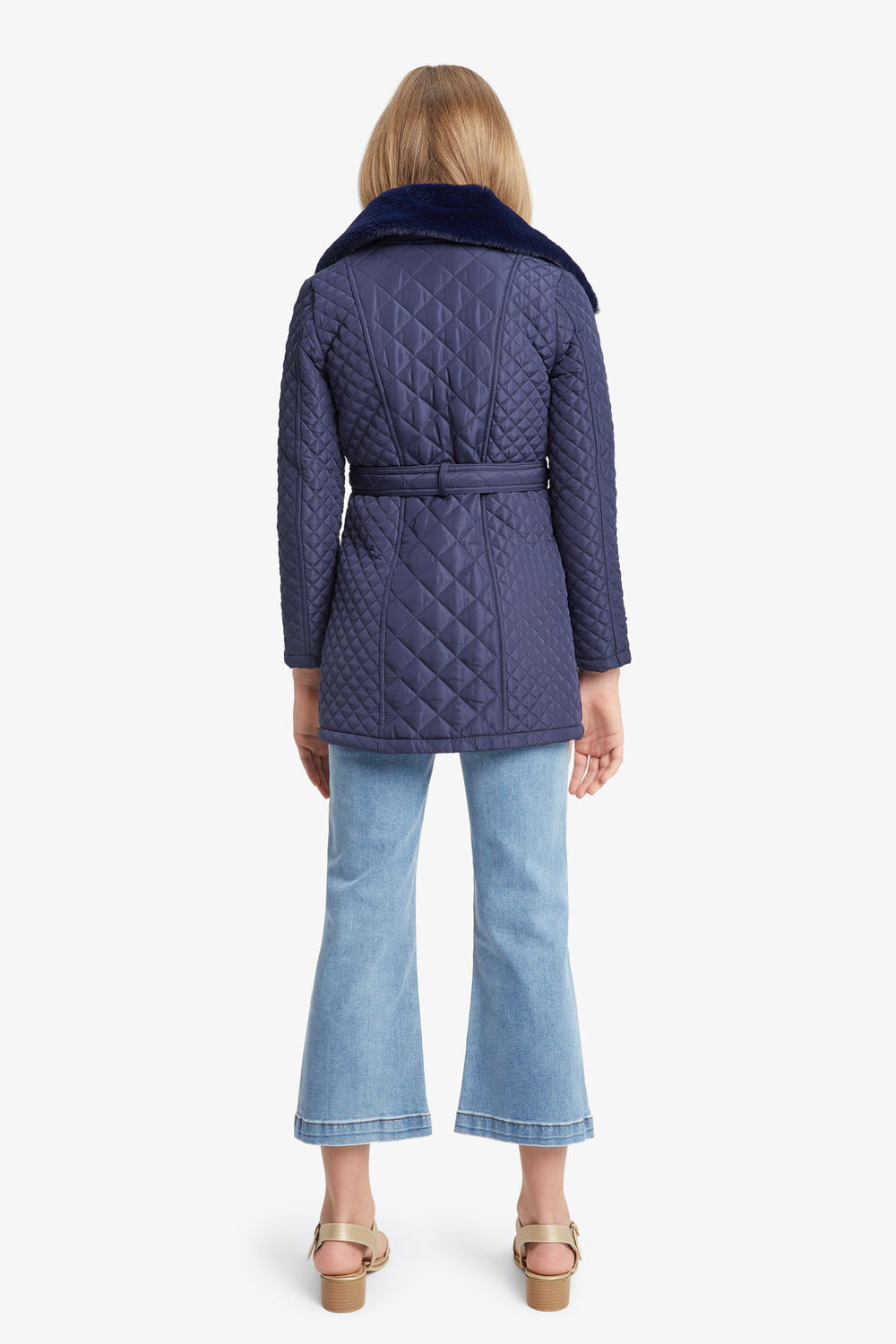 GRACE QUILTED COAT in colour BLACK IRIS