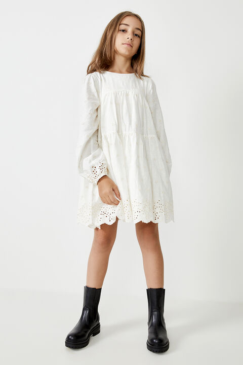 GIRLS ARIANNA MINI DRESS in colour CLOUD DANCER