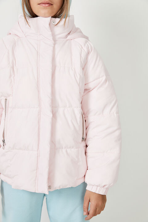 GIRLS MEIKA PUFFER JACKET in colour PEACH BLUSH