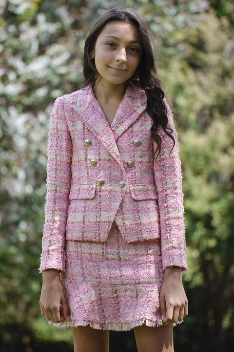 GIRL ROMA BOUCLE SKIRT in colour CAVIAR