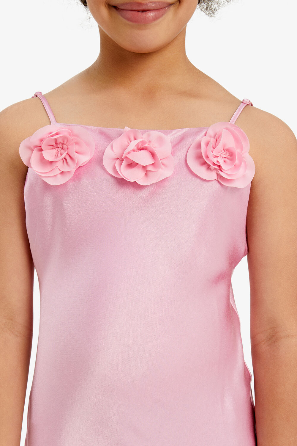GIRLS ROSETTE MIDI DRESS in colour SWEET LILAC