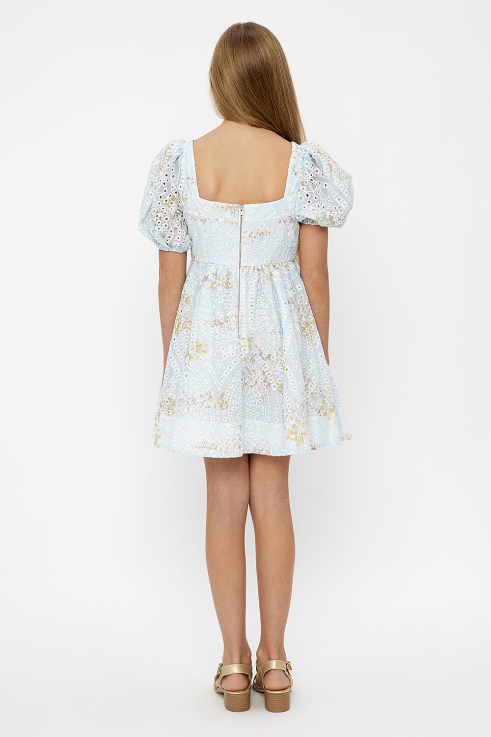 GIRLS IRIS MINI FLORAL DRESS in colour CAVIAR